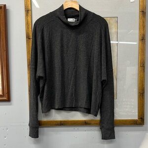 Michael Stars Charcoal Frida Mock Neck Top